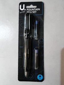 Pluma estilográfica tinta azul conjunto de 2 cartuchos gratuitos pluma estilográfica escuela - Imagen 1 de 4