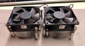 LOT OF 2 Dell 00KXRX 12v Heat Sink and 3" Fan 07VJ1G - Picture 1 of 4