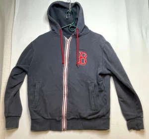 MLB Boston Medias Rojas Cremallera Completa Sudadera con Capucha Suéter Para Hombre Manga Media Larga Gris Azul - Imagen 1 de 10