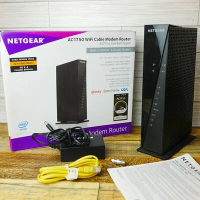 NETGEAR AC1750 C6300 Wi-Fi DOCSIS 3.0 Cable Modem Router 802.11ac Dual Band Gig - Image 1 of 4