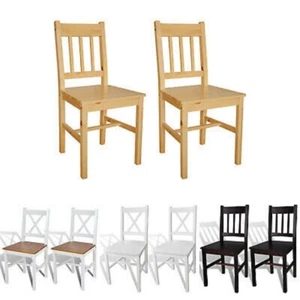2/4/6 pcs Solid Pinewood Dining Chair Kitchen Dining Room Modern Furniture Set - Picture 1 of 17