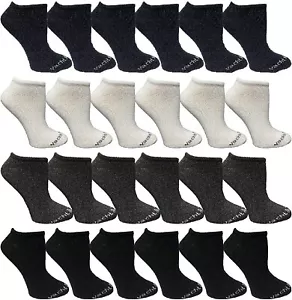 24 PK of Wholesale Women’s Cotton Shoe Liner Training Socks Size 9-11 (Assorted) - Picture 1 of 7