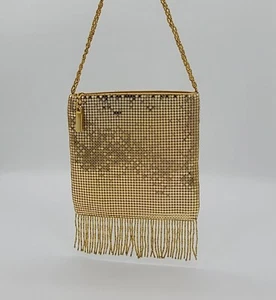 Valerie Stevens Gold Sequined/Fabric Vintage Style Crossbody - Picture 1 of 9