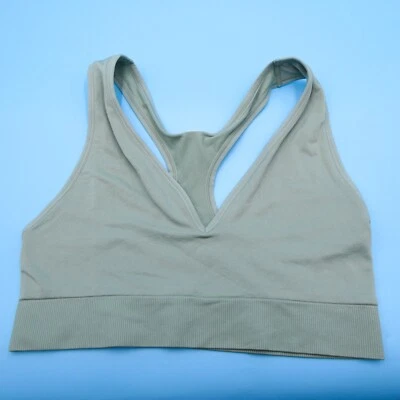 Victorias Secret Bralette XL Triangle Plunge Bra Soft Green Lingerie Unpadded - Image 1 of 4