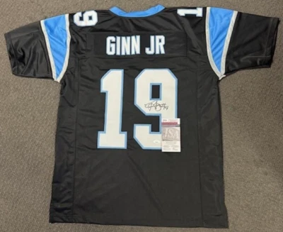 TED GINN JR 签名亲笔签名球衣 JSA 证人 * 卡罗琳娜·潘瑟斯 * * — 第 1/4 张图片