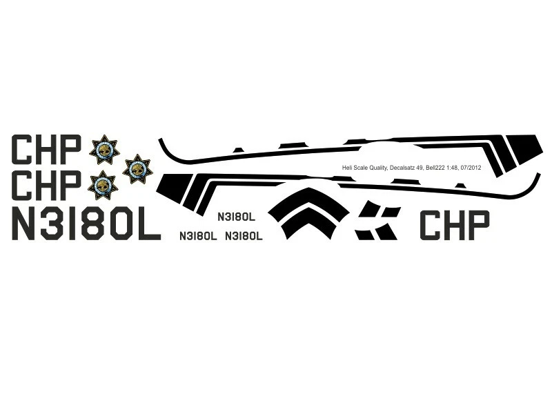 Decalcomania 49 Bell 222 California Autostrada Police N3180L - Bild 1 von 1