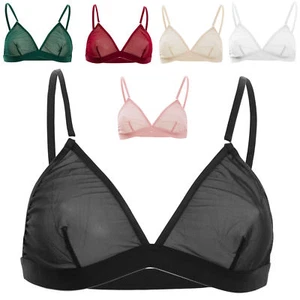 Reggiseno donna velato trasparente triangolo bralette intimo sexy LC6594 - Foto 1 di 14