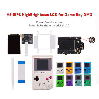 V5 OSD Backlight Color Model LCD IPS Screen For Game Boy GBO/DMG&Pre-Cut Shell • 58.10€