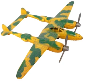 Vintage 1960 Hubley Metal P-38 Lighting WWII USA Fighter Plane w/ Camo - Picture 1 of 6