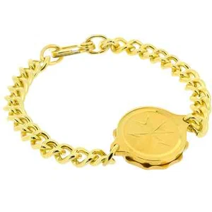 SOS Talisman Gold Plated Ladies Medical Bracelet - St John / Malta Cross - Picture 1 of 2