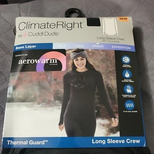 Cuddl Duds clima base derecha capa protector térmico manga larga tripulación negro M - Imagen 1 de 2