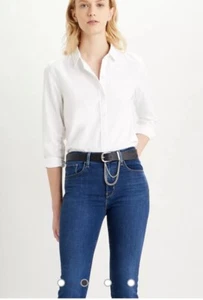 Women's Levi's Classic Fit White Button down Shirt, Size S NWT - Picture 1 of 7