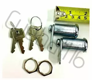 2 x 30mm ( 1-1/4" ) FRUIT / QUIZ MACHINES or POOL TABLES Flat Key SECURITY LOCKS - Picture 1 of 6