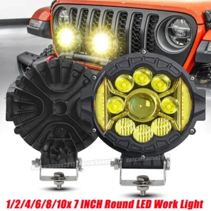 7" Round LED Work Light Bar Combo KIT Fog Driving SUV 4WD ATV Truck Offroad ATV - Bild 1 von 20