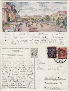 Poland POZNAN Powszechna Wyatawa Krajowa 1929 PC w. 2 Stamps 5 & 25 GR. Postcard - Picture 1 of 3