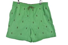 RALPH LAUREN Green Swim Shorts size XL Mens 100% Nylon Outdoors Outerwear