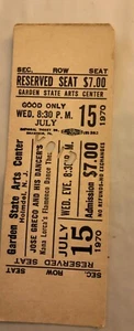 Vintage JOSE GRECO & HIS DANCERS 7/15/1970 TICKET STUB Garden State Arts Center - Picture 1 of 6