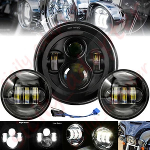 Faro LED 7" + Luces de paso de 4,5" para Harley Davidson Electra Glide Classic - Imagen 1 de 12
