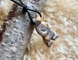Bear Leather Totem Necklace Picture Jasper Real Stone Primitive Pendant