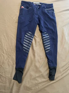 Animo Breeches I 44 US 8 Blue Grip Studded Riding Pants - Picture 1 of 13