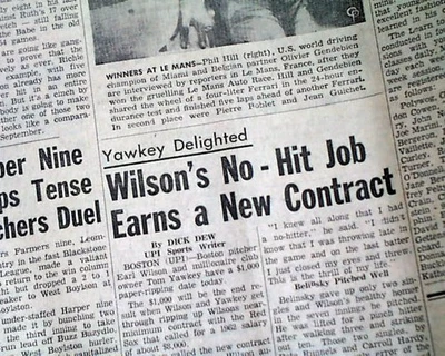 Jornal EARL WILSON 1º jogo de beisebol afro-americano AL sem rebatedor 1962 - Imagem 1 de 4