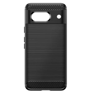 Avizar, Cover per Google Pixel 8a morbida effetto carbonio e spazzolato, Nero - Foto 1 di 6