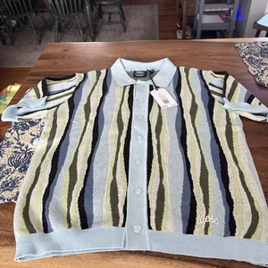 MENS M WOMENS L WESC Button Up Cardigan RETRO 70'S - Picture 1 of 9