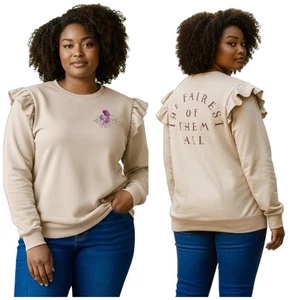 TORRID DISNEY 0X 0 XXL Pink Fairest If Them All Ruffle Sweatshirt R $69 - Picture 1 of 11