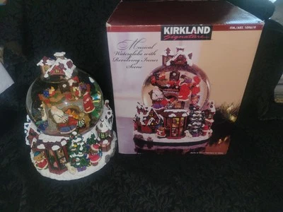 Kirkland Christmas Musical Lighted Rotating Big Snow Globe Santa Claus w/ Box - Image 1 of 4