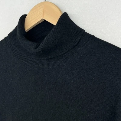 LANDS END Sweater Womens XL 18-20 Cashmere Turtleneck Pullover Jumper Black - Image 1 of 4