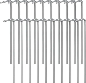 20 Pack Aluminum Tent Stakes Pegs w/ Hooks for Camping Outdoor Ground Stakes - Picture 1 of 11
