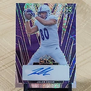 Jalen Coker 2024 Leaf Metal Football Rookie Card Purple Autograph #BA-JC1 #d 3/7 - Picture 1 of 9