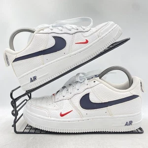 Nike Air Force 1 Low Utility White Navy Turnschuhe Größe UK 5 Damen Leder Fitnessstudio - Bild 1 von 8