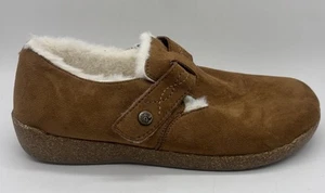 NWOT Earth Origins Jordie Faux Fur Comfort Slip On Clogs Tan Slippers Sz 10 - Picture 1 of 9