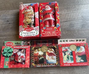 Coca Cola SEALED Nostalgia Playing Cards Double Deck Holiday Christmas Lot (5) - Picture 1 of 13