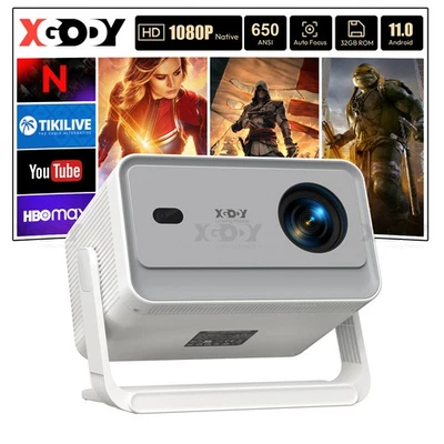 XGODY 4K FHD Smart Projector 25000LMS WiFi BT AutoFocus Video Home Theater US - Image 1 of 4