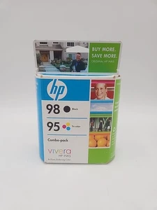 HP 95/98 Combo Pack Tri-Color/Black Ink Cartridge NEW Sealed, Exp Aug 2009 - Picture 1 of 3