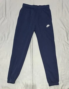 Nike Club Fleece Pants Mens XS Navy Blue Joggers Sweatpants Swoosh 8V2737-410 - Picture 1 of 13