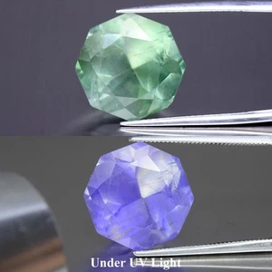 ๐ 17.53ct Octagon Natural Green Fluorite - Color Change Under UV Light Gem - Picture 1 of 6