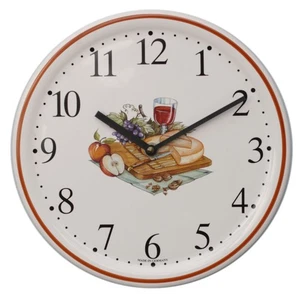 Küchenuhr Wanduhr Quarz-Uhr Wohnraumuhr Keramik-Uhr rund weiß Küche-Stillleben - Bild 1 von 2