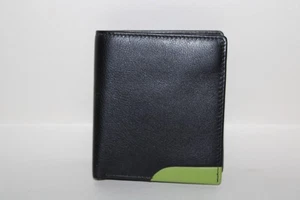 Graffiti/Golunski Cuero Cuaderno/Cartera Estilo 79022 Color Negro/Verde RFID - Imagen 1 de 4