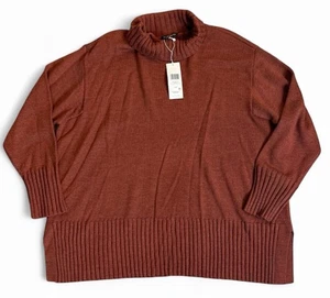 Eileen Fisher XL Merino Wool Turtleneck Pullover Sweater Spice Women's NWT $278 - Picture 1 of 14