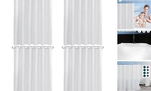 Fabric Shower Curtain Liners 4 Pack - W72 x H72 - Washable & Water Resistant - Picture 1 of 7