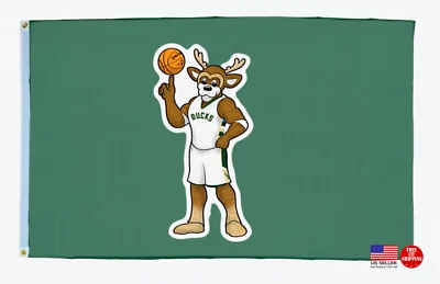 Milwaukee Bucks BANDERA 3X5 Banner Baloncesto Americano Nuevo EE. UU. Hombre Cueva Foto 1 de 4