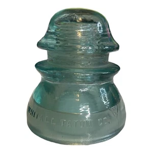 Whitall Tatum Co. Glass Insulator No 1 Light Blue Made in U.S.A Steampunk - Picture 1 of 4