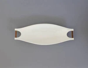 Michael Lax Hyalyn Capri Ceramic & Teak Tray Raymor Mid Century - Picture 1 of 7