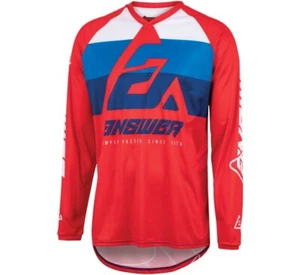 NEW ANSWER RACING MENS A23 SYNCRON CC JERSEY, RED/WHITE/BLUE, MEDIUM, 447291 - Picture 1 of 2