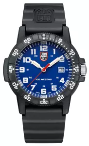 Luminox XS.0323.L Leather back Sea Turtle Giant Blue Dial 44mm Quartz Mens Watch - Picture 1 of 2