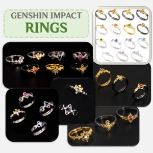 *UK Seller* Genshin Impact Inspired Rings Christmas Gift Luxury Fashion Gifts - Picture 1 of 4