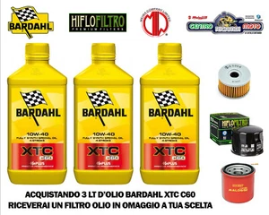 3 LT OLIO MOTORE BARDAHL XTC C 60 10W40 SINTETICO PER MOTO SCOOTER 4T + FILTRO - Foto 1 di 1